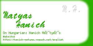 matyas hanich business card